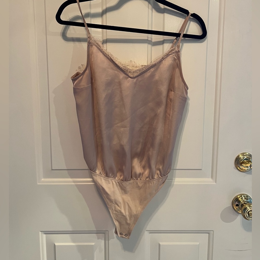 Abercrombie Silk Body Suit, champagne, Small